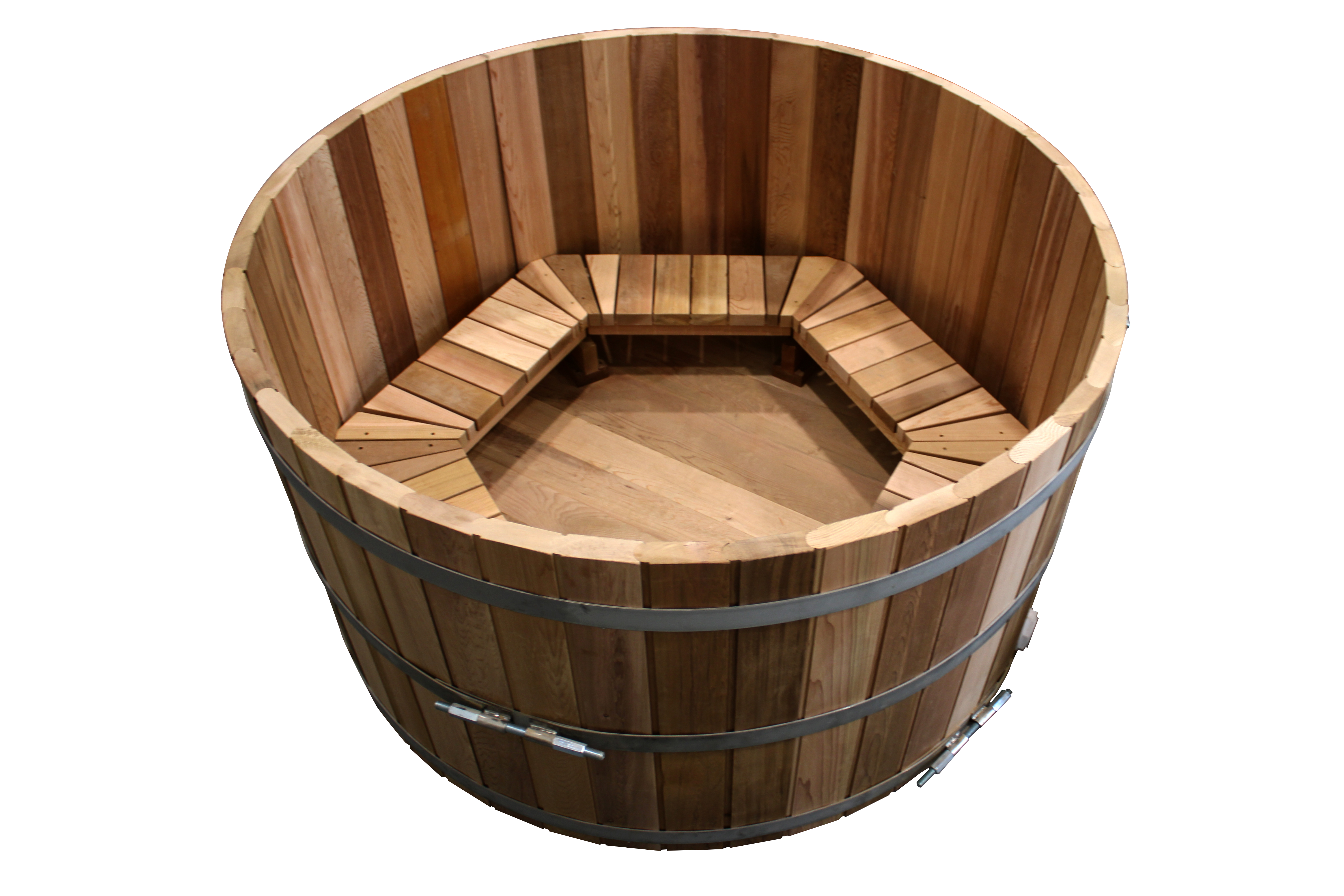 Economy Cedar Wood Soaking Tub - 5' 5" x 36" - Electric Heater