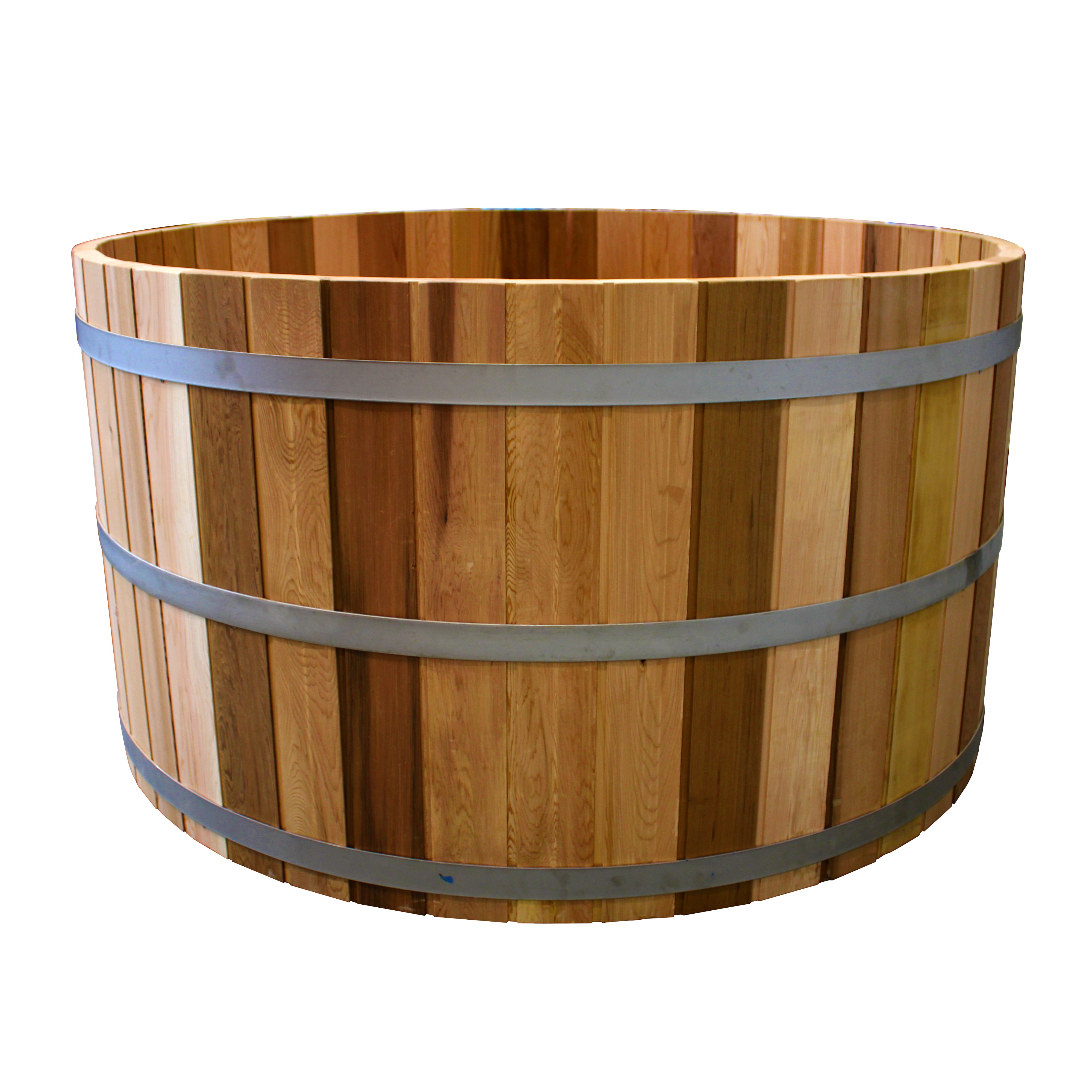 Economy Cedar Wood Soaking Tub - 5' 5" x 36" - Wood Fired Heater